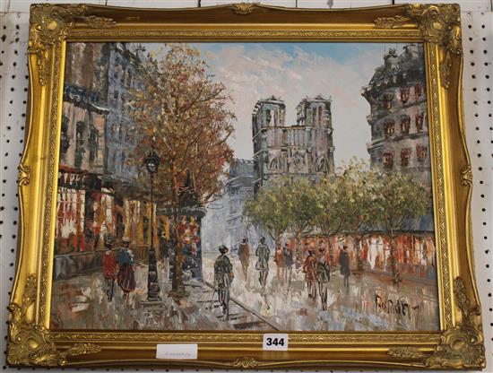 Oil - street scene - Caroline Barnett (Paris)